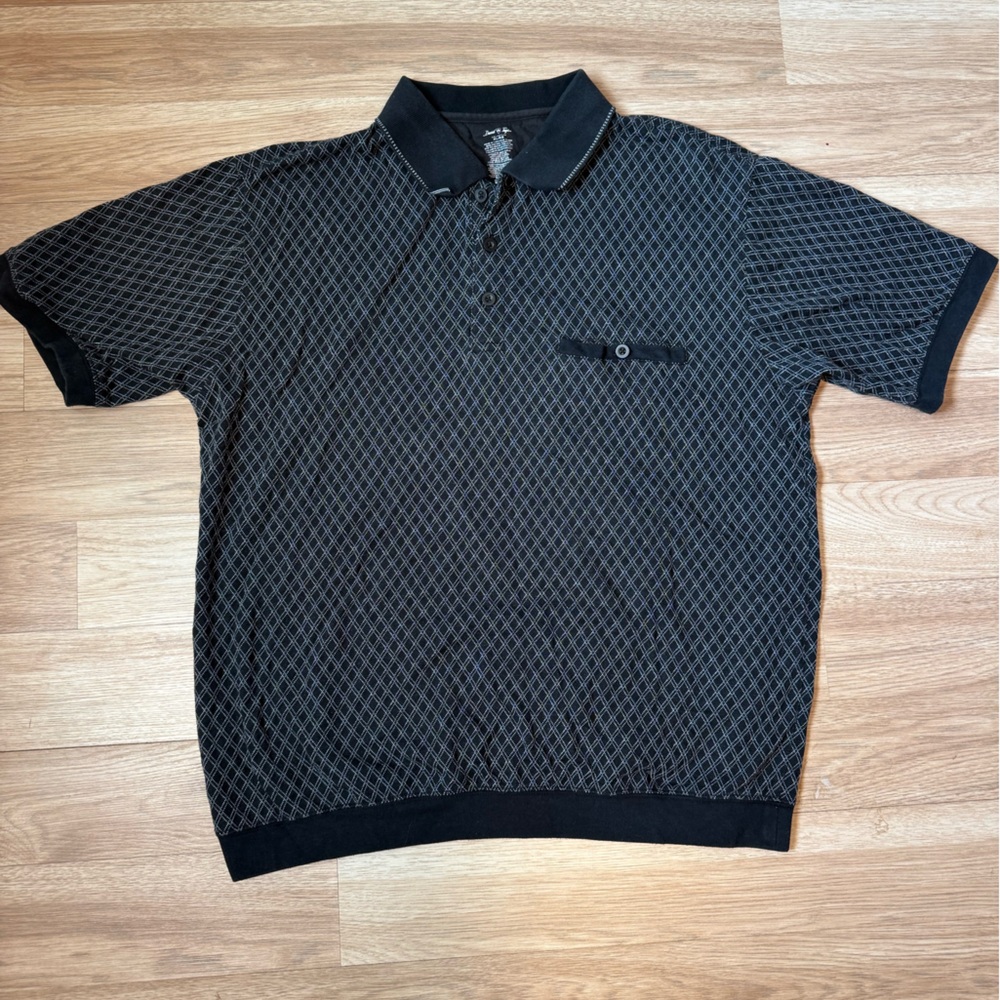 David Taylor Black and Gray Polo Shirt